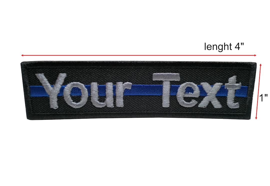 Blue Line Custom Name Text Thin Blue Line Police Morale Patch Hook ...