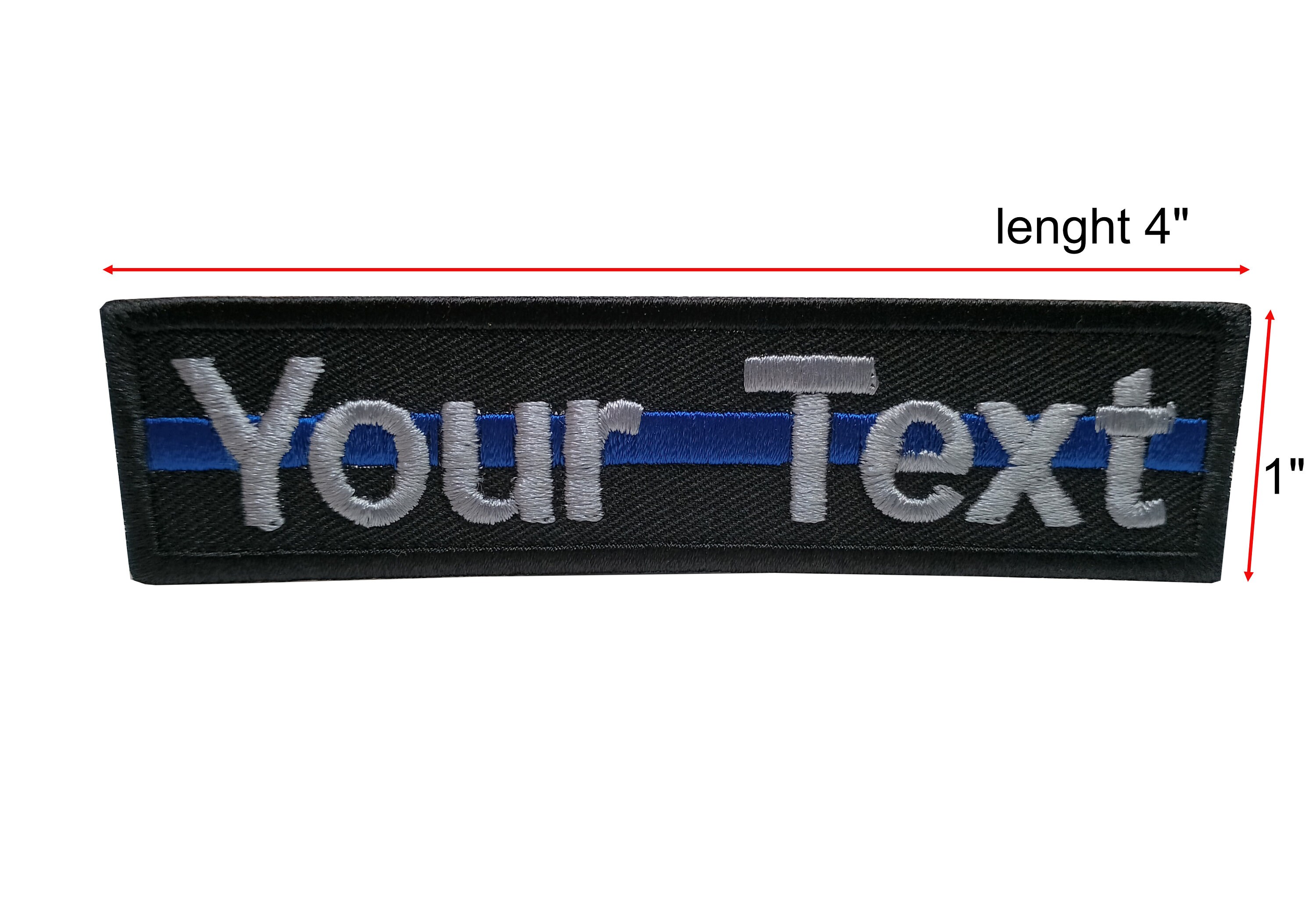 Blue Line Custom Name Text Thin Blue Line Police Morale Patch Hook Backing  or Sew on Patch Size 4x 1,5x 1, 6x 1 -  Israel