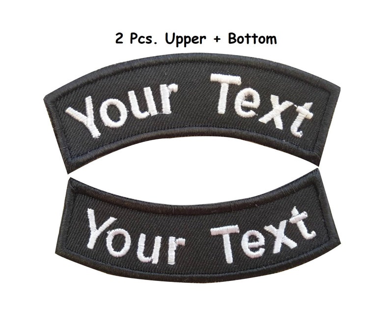 2 Pcs. Curve Custom Name Tag Nametape Your Text Patch Biker Etsy