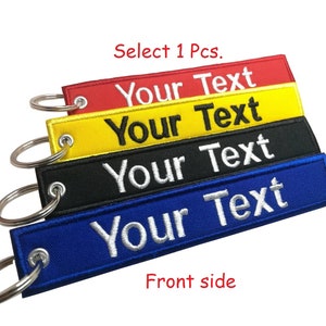 Custom name text Your text key chain Tag Bag Motorcycle Biker Racing Safety Tag Luggage bag holder  size 2.5 CM X 15 CM