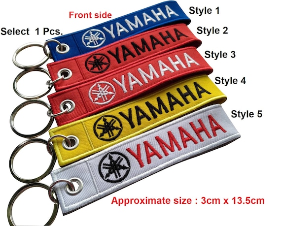 Portachiavi Yamaha Portachiavi Yamaha Biker per moto da corsa etichetta  ricamata portachiavi porta etichetta porta borsa dimensioni 3 cm x 13,5 cm  -  Italia