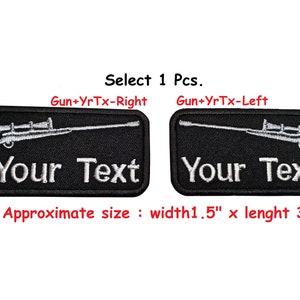1 Pcs. Sniper Rifles patch Custom name text sniper rifles hunting army military patch hook backing for attachment or sew on size 3.5"X 1.5"