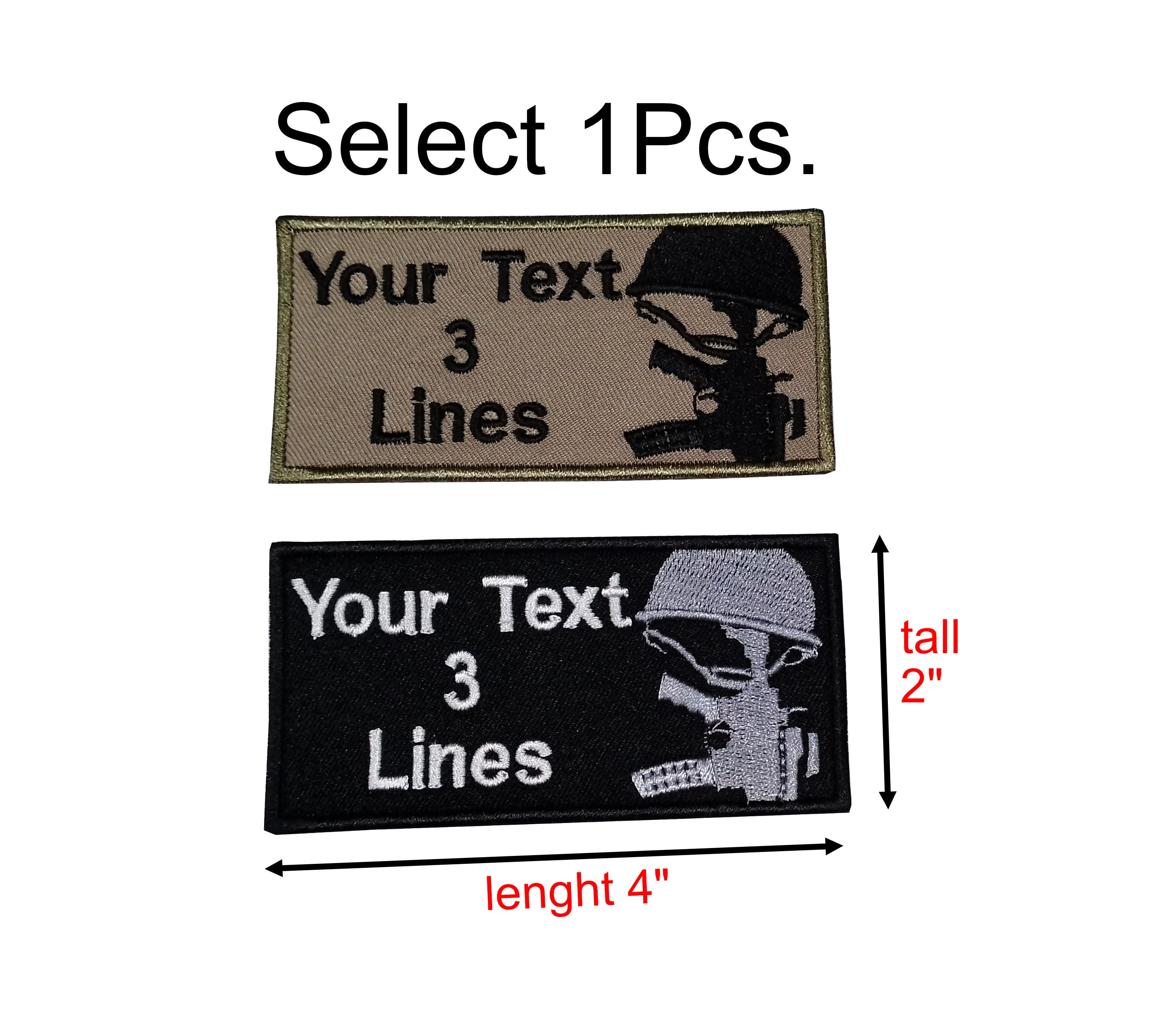 5 X 1 Name Patch, Embroidered Name Tag, Iron-on/velcro Custom Name Tape 