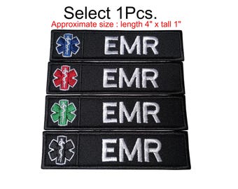 1Pcs.Star Of Life EMR EMT EMS patch medical medic paramedic rescue emergency ambulance sew on or hook backing for attachment size 4"x 1"