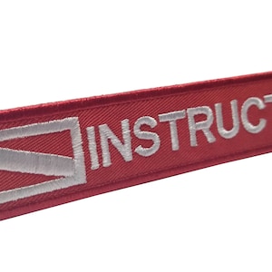 Instructor Diving Flag / Diver Down flag embroidered patch sew-on or hook backing attachment 5&quot;x1&quot;