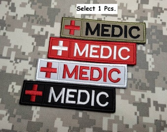 MEDIC Patch Rode Kruis Medic patch Sparrenhulp paramedicus EMS EMT Rescue patch haaksteun voor bevestiging of opnaaibare patchgrootte 4 x 1 inch
