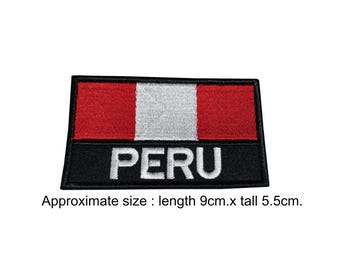 Peru Flagge Patch Nationalflagge mit Hacken oder aufnähen in Gr. 5,5 cm. Durchmesser: ca.