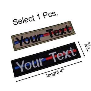 1Stk. Benutzerdefinierte Name Text dünne blaue Linie rote Läuse Polizei Feuerwehrmann Moral Patch Haken oder annähen Größe 4 "x 1,5"x 1,6 "x 1"