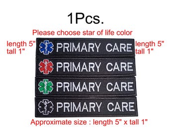 1Pcs.Star Of Life PRIMARY CARE patch paramedic medic emr ems emt rescue emergency ambulance sew on or hook backing for attachment size 5"x1"