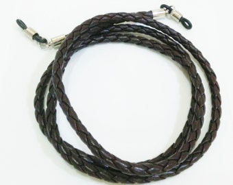 Dark brown plait glasses strap Length 28 inch