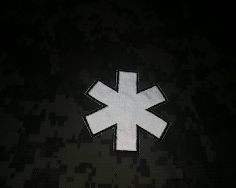 1 stuk. EMT EMS Rescue patch Politie brandweerman leger militaire Grijze reflecterende patch opnaaibare patch haak achterkant maat 7 cm x 7 cm