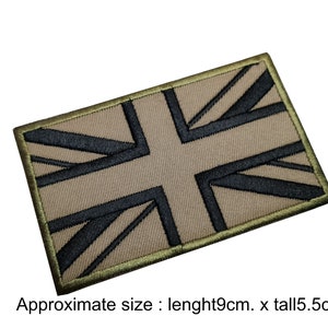 Union Jack Flag UK Flag patch Morale embroidered D.I.Y. International flag Decorate with hook backing attachment or sew on size 9cm.x5.5cm.