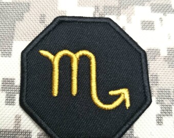 Zodiac Scorpio patch D.I.Y. Patch Decorate patch  sew on or hook backing attachment  patch size 5 cm