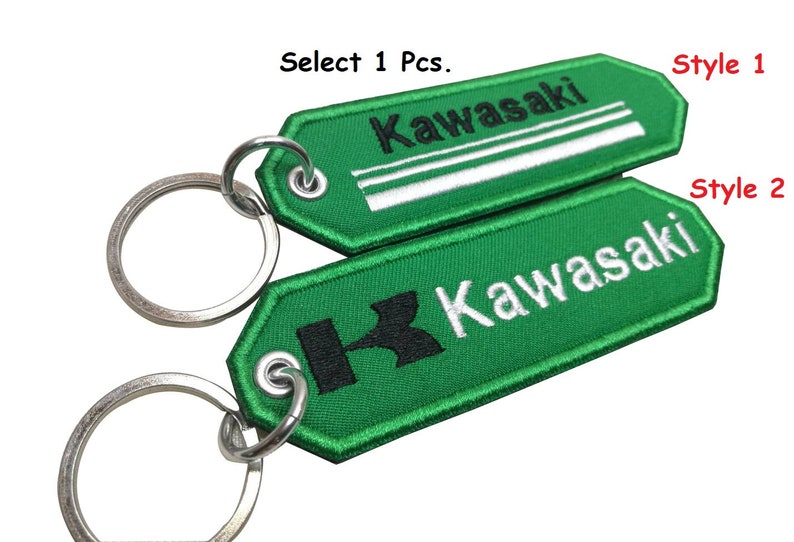 Key Chain Embroidery Kawasaki Biker racing key chain Kawasaki Etsy