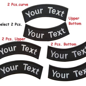 2 pièces Étiquette personnalisée Curve Votre écusson de motard style militaire brodé au dos avec crochet à fixer ou à coudre sur l'écusson de 3,25 x 1 po.