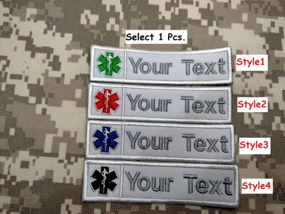 1 Pcs. MEDIC Patch EMS EMT Paramedic Medic, White Line Patch, Embroidered  Sew on Patch or Hook Backing for Attachment Patch Size 1.5x 3.5 