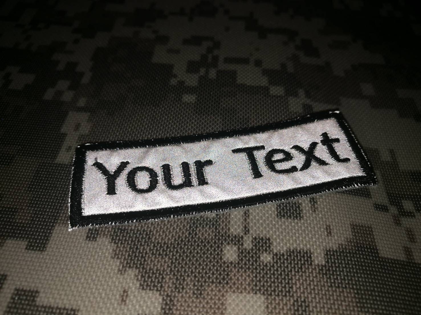 Reflective patch Your Text Custom name text patch tag name | Etsy