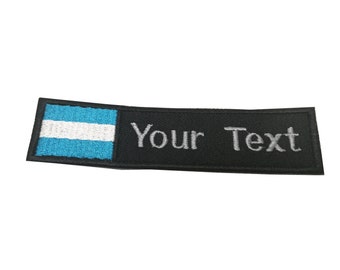 El Salvador Flag patch Custom name Text Your Text El Salvador flag patch with hook backing attachment or sew on size 4"x 1" , 5"x 1", 6"x 1"