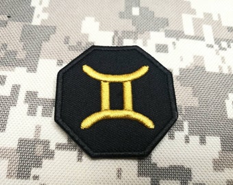 Zodiac Gemini patch D.I.Y. Patch Decorate patch  sew on or hook backing attachment  patch size 5 cm