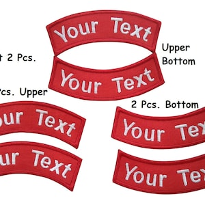 2 Pcs. Curve Custom name tag nametape Your text patch biker military style embroidered patch hook backing attach or sew on patch size 3&quot;x 1&quot;