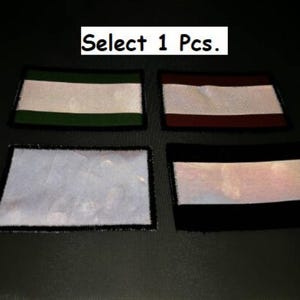 1 Pcs. Police firefighter army military Gray reflective patch hook backing