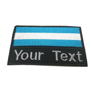 El Salvador Flag patch Custom name Text Your text patch El Salvador flag patch with hook backing attachment or sew on size 5.5 cm x 9 cm