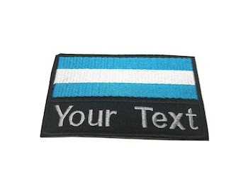 El Salvador Flag patch Custom name Text Your text patch El Salvador flag patch with hook backing attachment or sew on size 5.5 cm x 9 cm