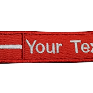 Vlag van Denemarken patch Aangepaste naam Tekst Denemarken vlag Natie Vlag met haakbevestiging of opnaaimaat 4 "x 1", 5 "x 1", 6 "x 1"