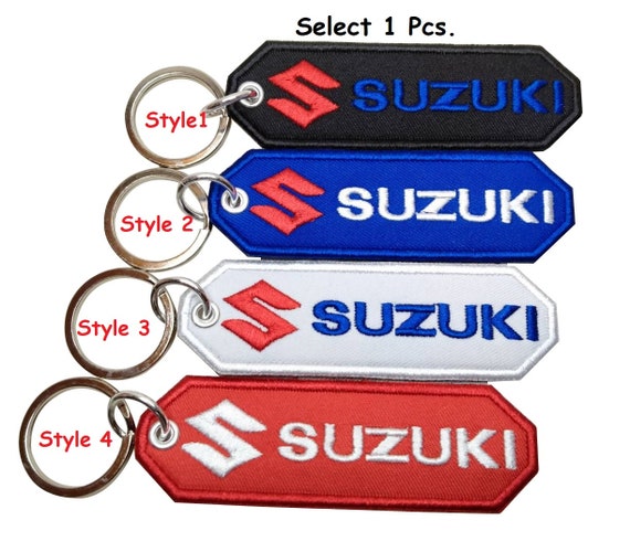 Porte-clés Suzuki Biker Porte-clés brodé Suzuki Biker moto de course Suzuki  porte-clés écusson porte-clés étiquette de sac 10 cm X 3 cm -  France