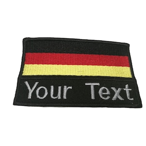 Germany Flag patch Custom name Text Your text patch Germany flag patch with hook backing attachment or sew on size 5.5 cm x 9 cm