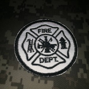 Fire Fighter patch Reflective patch Red Line patch Round fire fighter  patch sew on or hook backing attachment  patch size round 7 cm