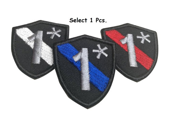 1 Ass to Risk, 1 Asterisk Police Patch Blue Line Red Line White