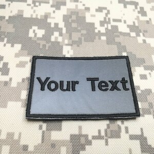 Parche reflectante Etiqueta de parche de texto con nombre personalizado Etiqueta de nombre Cinta de nombre Parche bordado estilo militar de motociclista DIY 2"x2", 3"x2", 4"x2", 5"x2", 6"x2" imagen 4