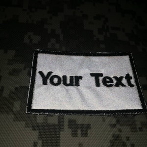 Parche reflectante Etiqueta de parche de texto con nombre personalizado Etiqueta de nombre Cinta de nombre Parche bordado estilo militar de motociclista DIY 2"x2", 3"x2", 4"x2", 5"x2", 6"x2" imagen 2