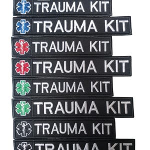 Star of Life Trauma Kit Patch, EMS Paramedic Hook Backing (1"x5" or 1"x6")