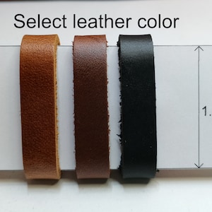2Pcs. leathers of belt keepers fit for 1.5 inch leather color black, dark brown, light brown size width 1cm.