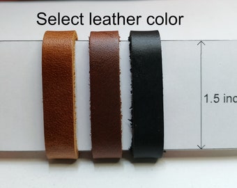 2Pcs. leathers of belt keepers fit for 1.5 inch leather color black, dark brown, light brown size width 1cm.