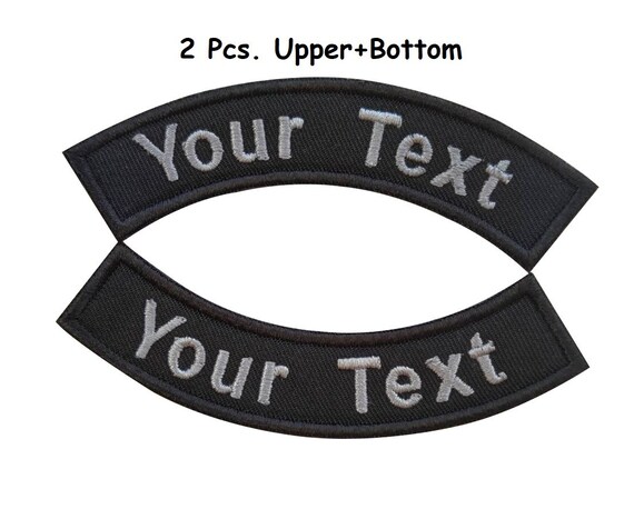 Custom Embroidered Patch Unique Form Tag Badge Iron On/Sew Black Background  Choose Your Thread Colour for Font/Border Logo Dog Vest