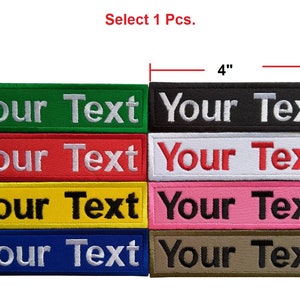 Naszywka z Twoim tekstem, spersonalizowana naszywka z imieniem, etykieta z imieniem, naszywka z imieniem, naszywka w stylu wojskowym, haftowana, 3&quot;x 1&quot;, 4&quot;x 1&quot;, 5&quot;x 1&quot;, 6&quot;x 1&quot;