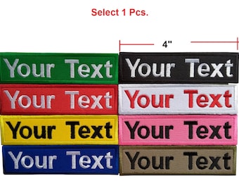 Your Text-patch Aangepaste naam tekstpatch tag naamtape naamplaatje biker militaire stijl geborduurde patch 3"x 1", 4"x 1", 5"x 1", 6"x 1"