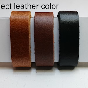 2Pcs. leathers of belt keepers fit for 1 inch leather color black, dark brown, light brown size width 1cm.