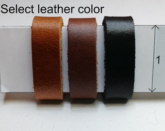 2Pcs. leathers of belt keepers fit for 1 inch leather color black, dark brown, light brown size width 1cm.