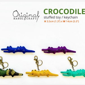 Crocodile keychain, Crocodile ornament, Cute key fob, Crocodile patch