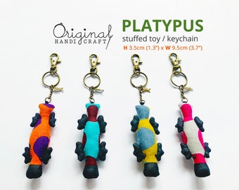 Platypus dreaming, platypus toy, stuffed keychain, Australia animals