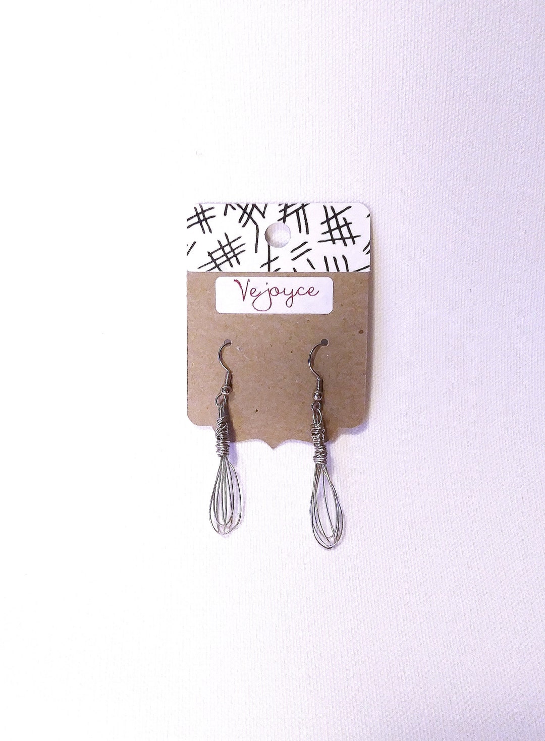 Whisk You Away Dangle Earrings Silver Wire Kitchen Whisk Etsy