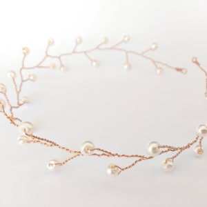 Bridal pearl hair vine, bridal pearl headpiece, pearl bridal hair vine, wedding hair vine