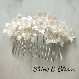 White Flower Hair Comb for garden wedding hair accessories for bride floral headpiece for any occasion