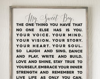 My Sweet Boy - Wood Sign