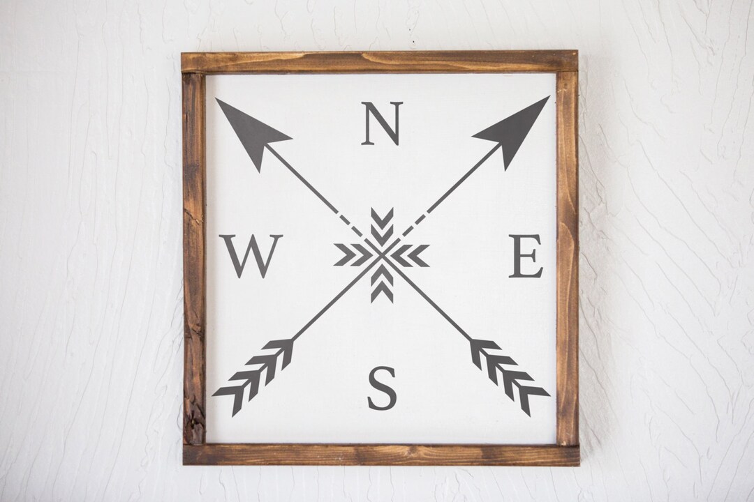 Compass Sign - Directional Sign - Wood Sign - Etsy