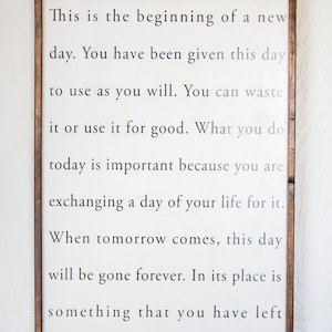 This Is the Beginning of a New Day - Vertical - Wood Sign